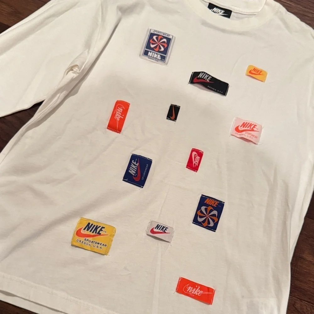 Nike White Graphic Long Sleeve Tee